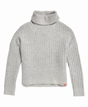 Superdry Dahlia Roll Neck Női Kötöttáru Szürke | UNATH4061